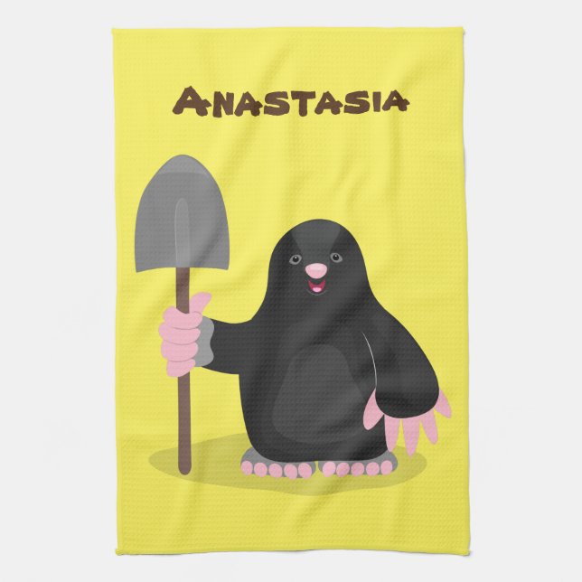 Paño De Cocina Ilustracion de personalizado de lunar feliz (Vertical)