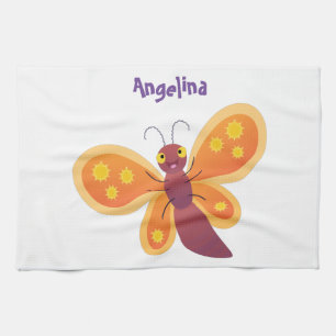 Paño De Cocina Ilustracion de personalizado de mariposa naranja f