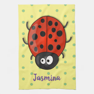 Paño De Cocina Ilustracion de personalizado de mariquita roja fel