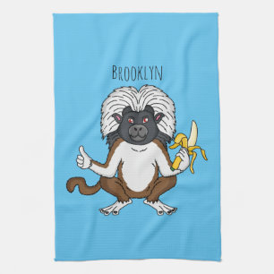 Paño De Cocina Ilustracion de personalizado de mono Tamarin Top d