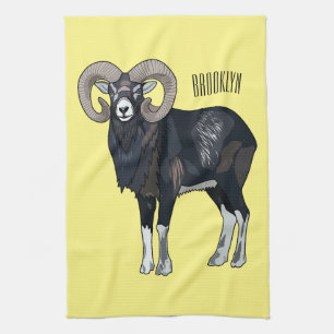 Paño De Cocina Ilustracion de personalizado de ovino Mouflon