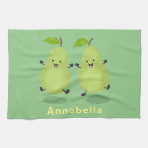 Paño De Cocina Ilustracion de personalizado de par de pera cúpula