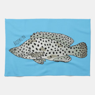 Paño De Cocina Ilustracion de personalizado de peces de mero de j