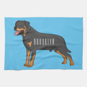 Paño De Cocina Ilustracion de personalizado de perro de Rottweile
