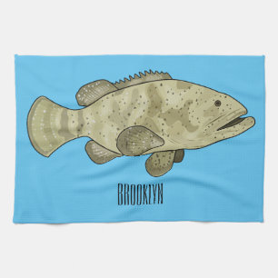 Paño De Cocina Ilustracion de personalizado de pescado de grupo