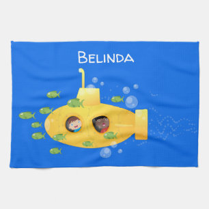 Paño De Cocina Ilustracion de personalizado de pescado submarino 