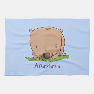 Paño De Cocina Ilustracion de personalizado de wombat para bebé l