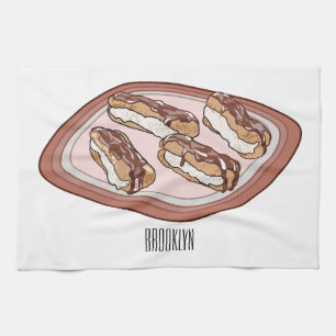 Paño De Cocina Ilustracion de personalizado eclair de chocolate