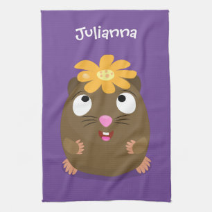 Paño De Cocina Ilustracion de personalizado feliz de conejillo de