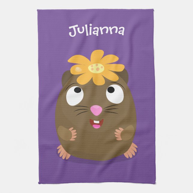 Paño De Cocina Ilustracion de personalizado feliz de conejillo de (Vertical)