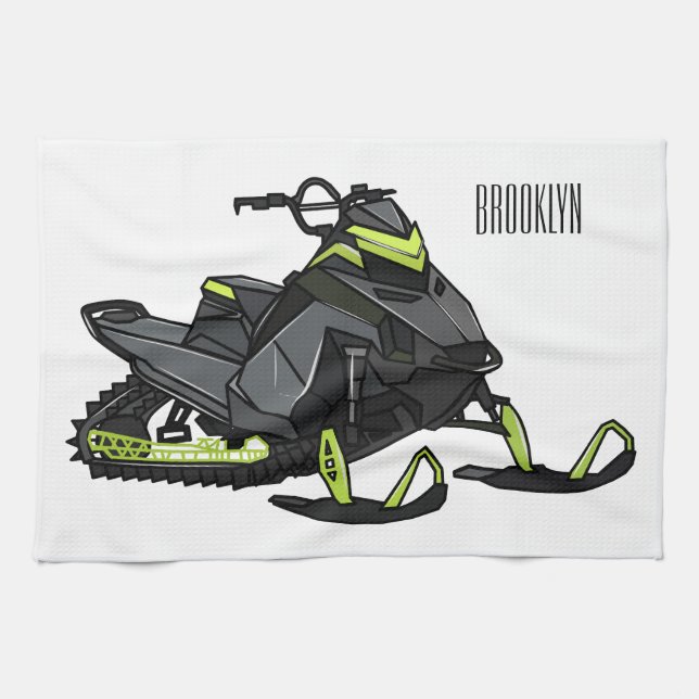 Paño De Cocina Ilustracion de personalizado para motos de nieve (Horizontal)