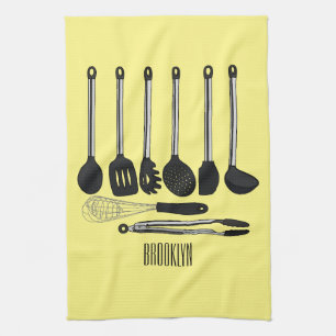 Paño De Cocina Ilustracion de personalizados utensiales de cocina