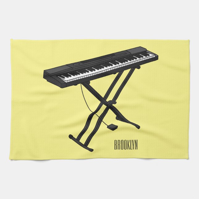 Paño De Cocina Ilustracion de piano personalizado de teclado (Horizontal)