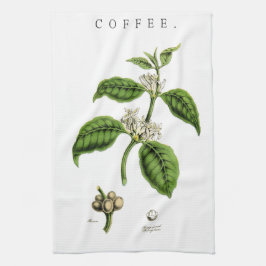 Paño De Cocina Ilustracion de planta de café de época