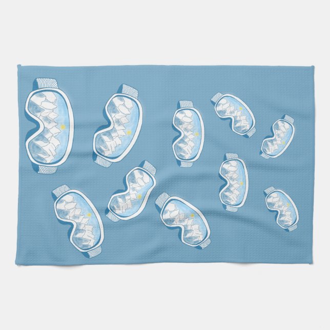 Paño De Cocina Ilustracion de Reflexiones de la Montaña Goggles d (Horizontal)