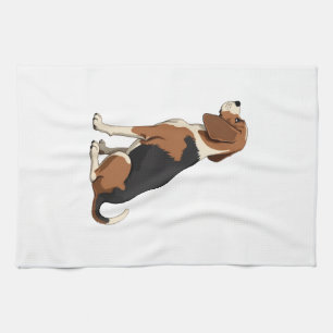 Paño De Cocina Ilustración de vista trasera de perro Beagle vinta