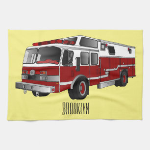 Paño De Cocina Ilustracion del personalizado del motor de fuego