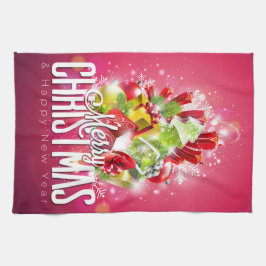 Paño De Cocina Ilustracion gráfico de Navidades rojos modernos