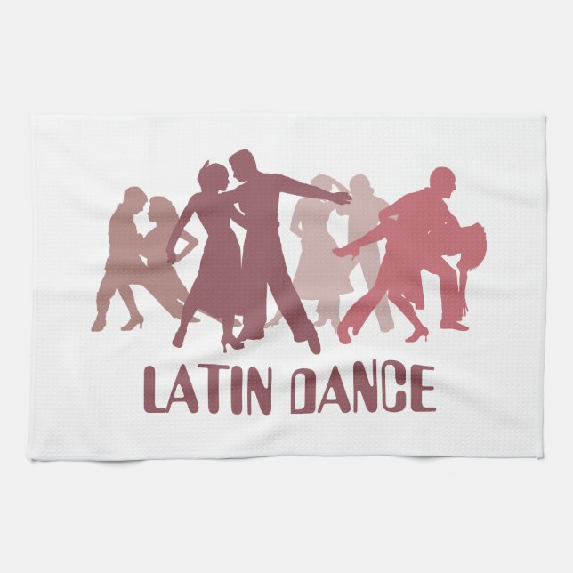 Paño De Cocina Ilustracion latino de los bailarines (Horizontal)