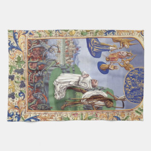 Paño De Cocina Ilustración medieval de San Bernardo de Clairvaux