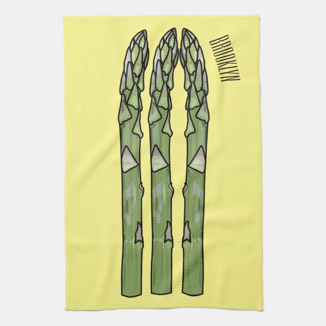 Paño De Cocina Ilustracion personalizado Asparagus (Vertical)