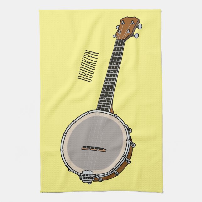 Paño De Cocina Ilustracion personalizado Banjo (Vertical)
