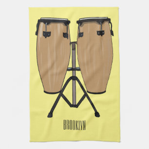 Paño De Cocina Ilustracion personalizado Bongo drum