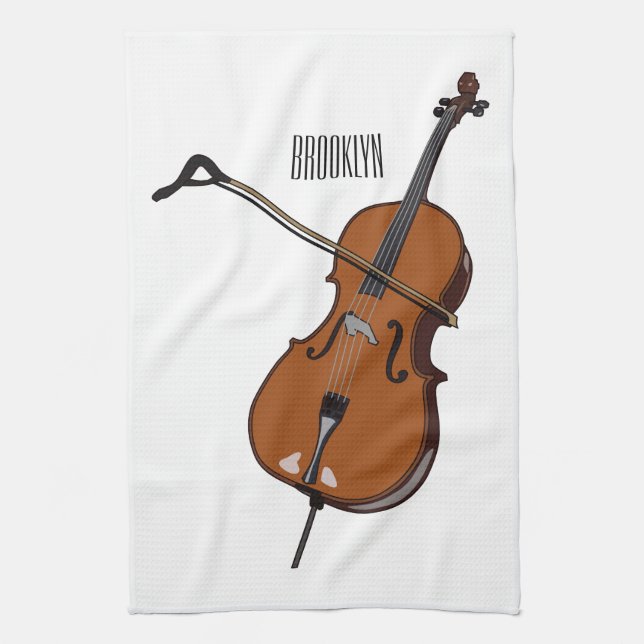 Paño De Cocina Ilustracion personalizado Cello (Vertical)