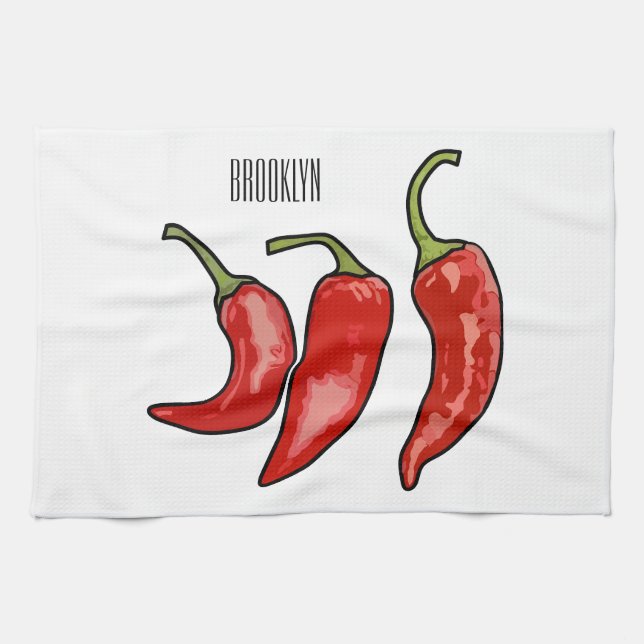Paño De Cocina Ilustracion personalizado Chili (Horizontal)