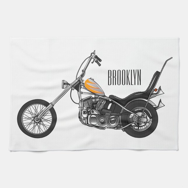 Paño De Cocina Ilustracion personalizado Chopper Motorcycle 1950 (Horizontal)