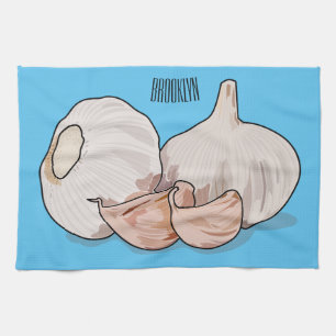 Paño De Cocina Ilustracion personalizado de ajo