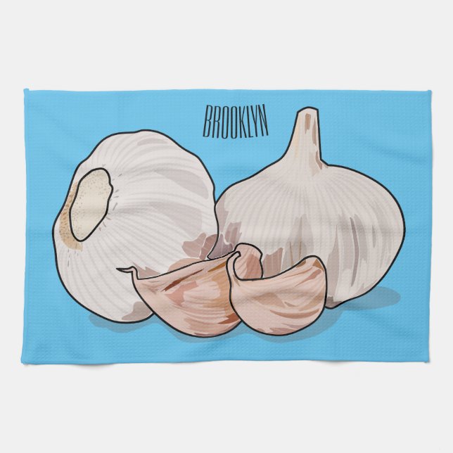 Paño De Cocina Ilustracion personalizado de ajo (Horizontal)