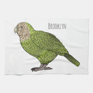 Paño De Cocina Ilustracion personalizado de aves Kakapo