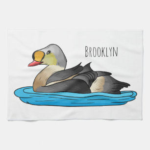 Paño De Cocina Ilustracion personalizado de aves King eider