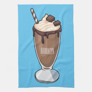 Paño De Cocina Ilustracion personalizado de batido de chocolate