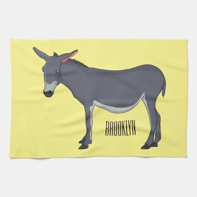 Paño De Cocina Ilustracion personalizado de burro (Horizontal)