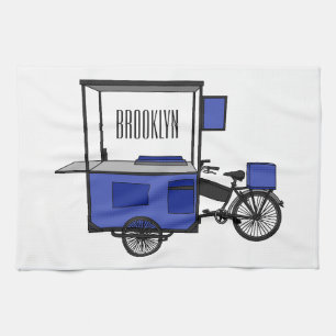 Paño De Cocina Ilustracion personalizado de carrito de alimentos