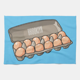 Paño De Cocina Ilustracion personalizado de cartón de huevo
