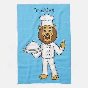 Paño De Cocina Ilustracion personalizado de chef de un bonito leó