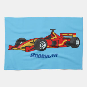 Paño De Cocina Ilustracion personalizado de coches de carreras de