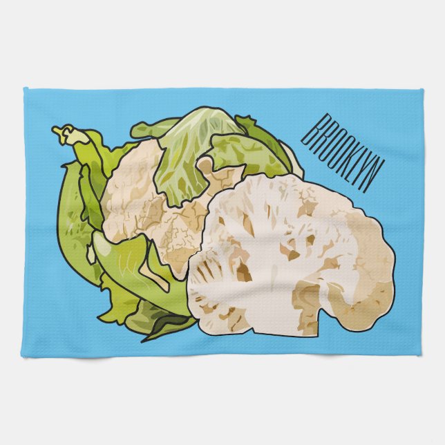 Paño De Cocina Ilustracion personalizado de coliflor (Horizontal)