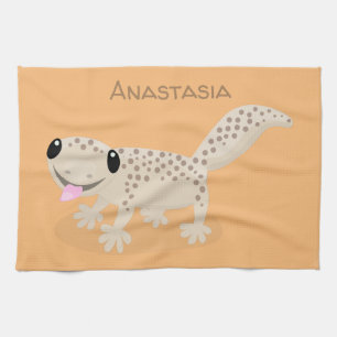 Paño De Cocina Ilustracion personalizado de gecko de color marrón