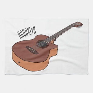 Paño De Cocina Ilustracion personalizado de guitarra acústica
