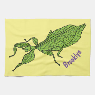 Paño De Cocina Ilustracion personalizado de insectos de hoja verd