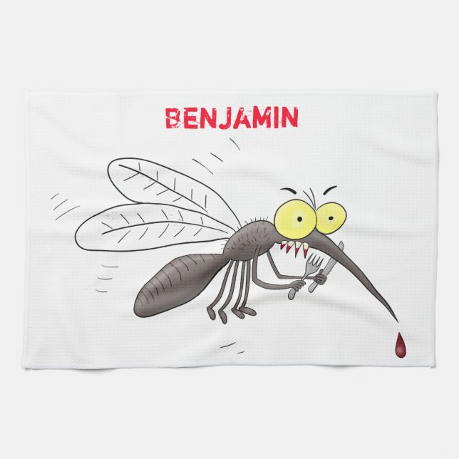 Paño De Cocina Ilustracion personalizado de insectos de mosquitos (Horizontal)