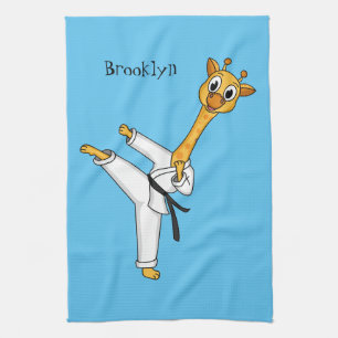 Paño De Cocina Ilustracion personalizado de Kung Fu giraffe