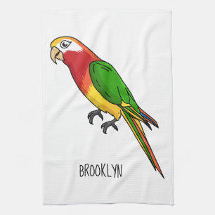 Paño De Cocina Ilustracion personalizado de loro feliz