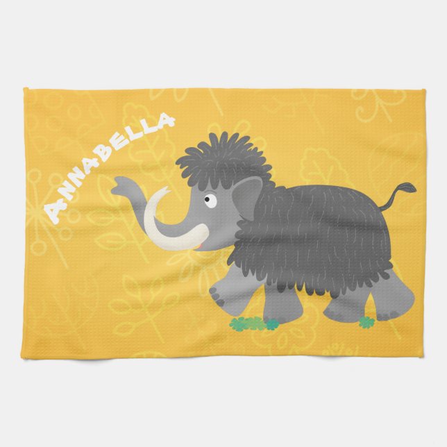 Paño De Cocina Ilustracion personalizado de mamut torpe (Horizontal)