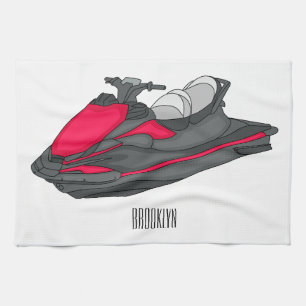 Paño De Cocina Ilustracion personalizado de moto acuática