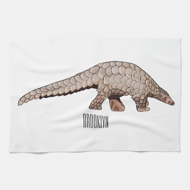 Paño De Cocina Ilustracion personalizado de Pangolin (Horizontal)